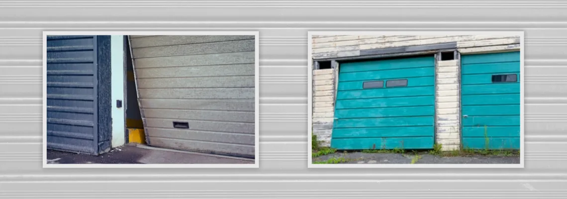 Crooked Aluminum Garage Door Repair in Wheeling, Illinois